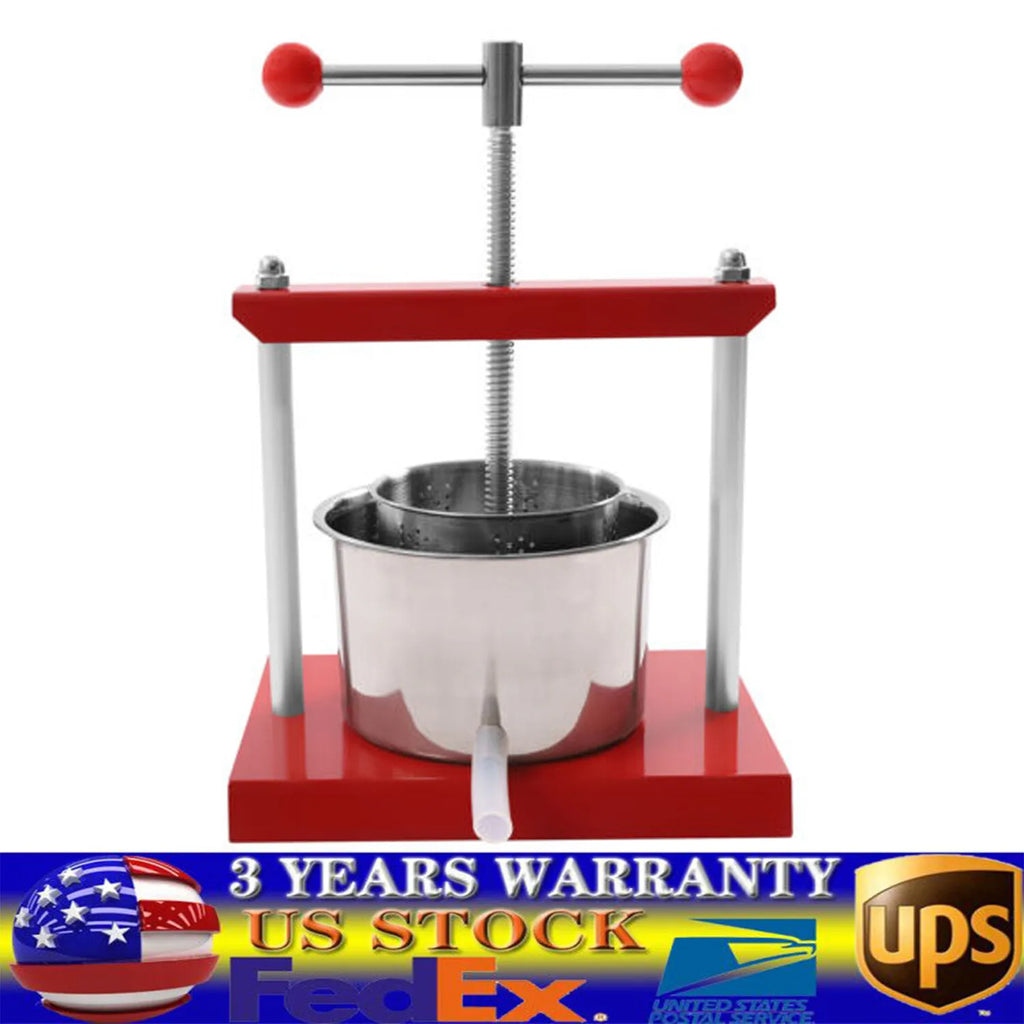 3L/ 0.8 Gal Cheese Tincture Herb Fruit Wine Manual Press Machine Labor Saving