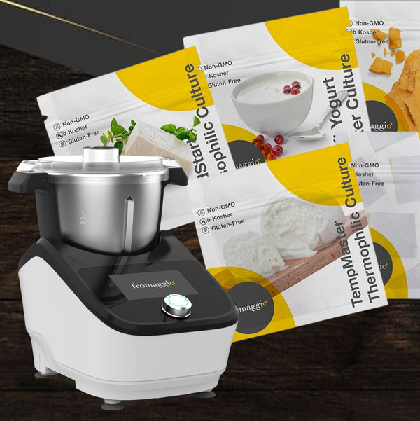 Pack Économique – Fromaggio Fabricant de Fromage (Acier Inoxydable) + Tous les Ingrédients